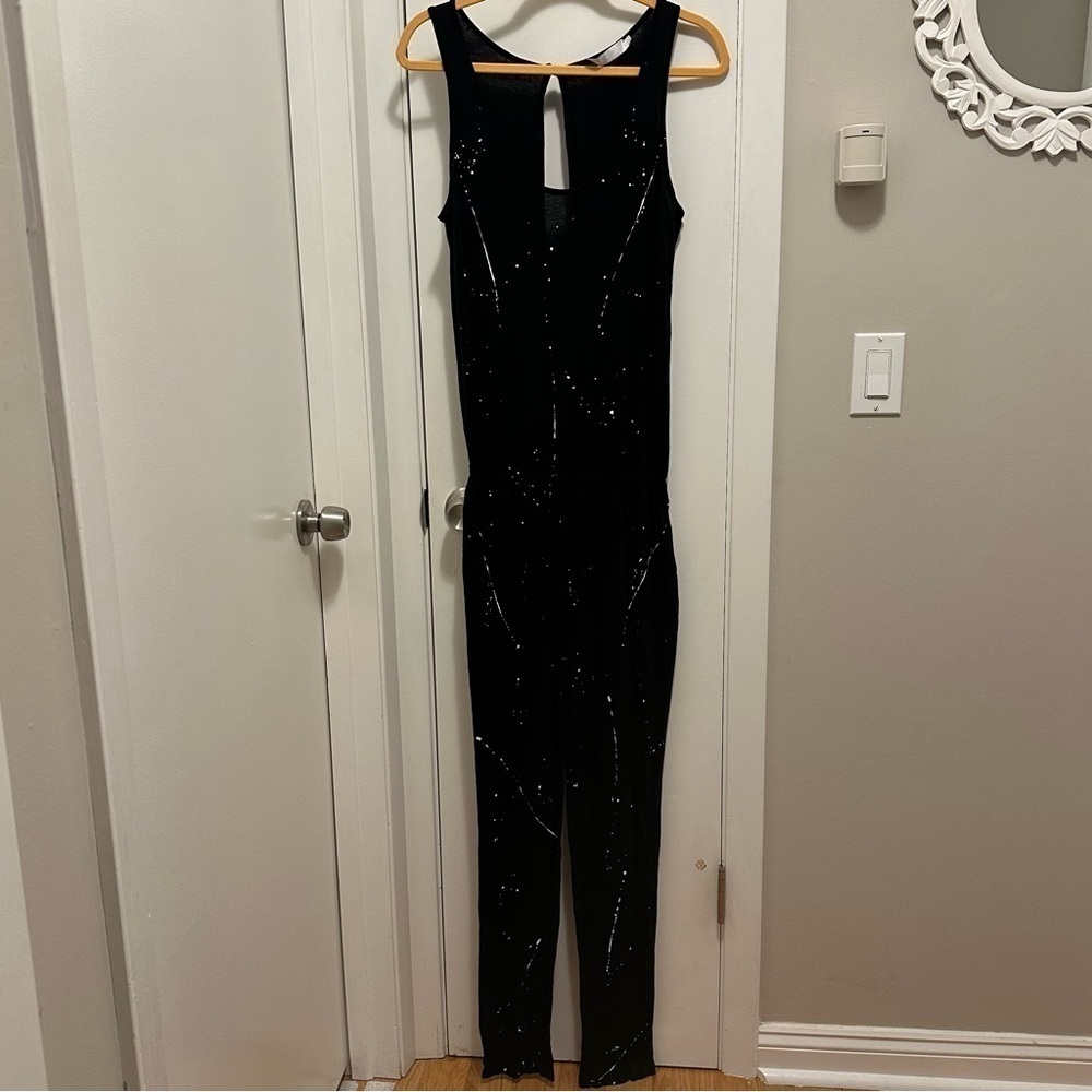 Anthropologie x Kain Label Splatter Paint Jumpsuit black white Womens M